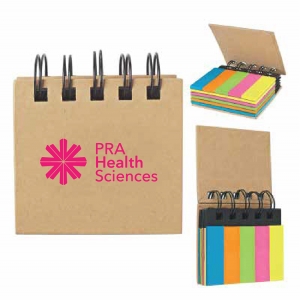 PRA74  Spiral Book With Sticky Notes 