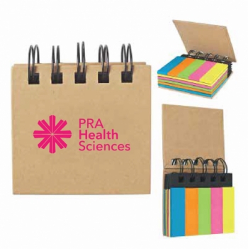 PRA74  Spiral Book With Sticky Notes 